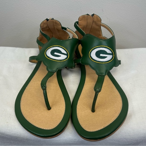 NFL Women's Green Bay Packers Sandals Size 11 Football NFL Pro Shop Sports Beach - Picture 2 of 10